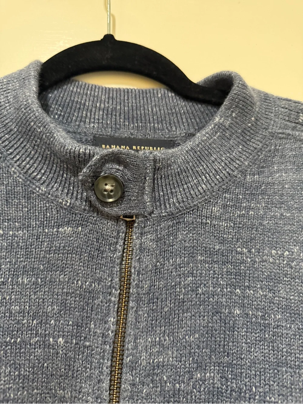 Banana Republic Men’s Heathered Blue Full-Zip Sweater Jacket